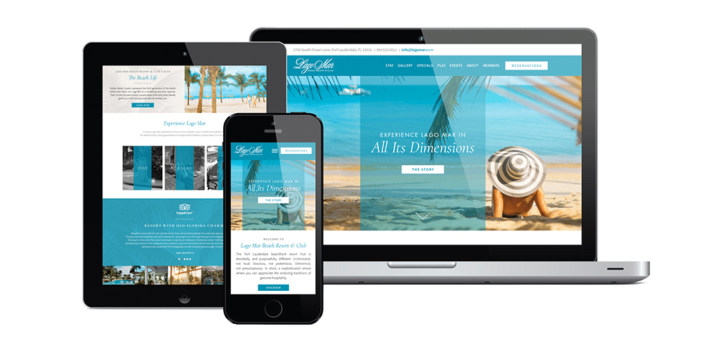Lago Mar Website Tablet and Mobile examples of website we built.
